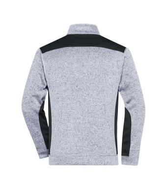 Herren Men's Knitted Workwear Fleece Jacket - STRONG - White-melange/carbon 8537