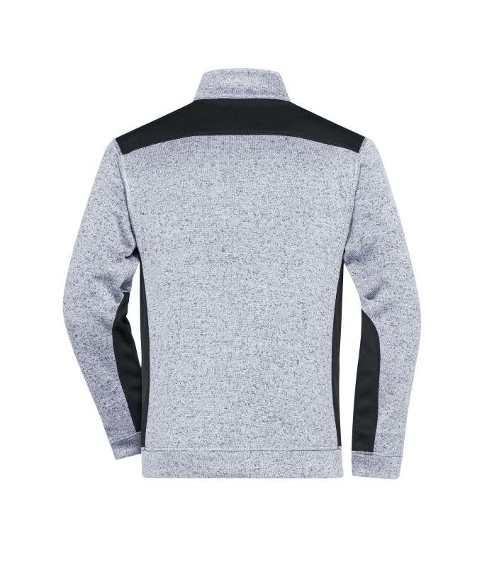 Herren Men's Knitted Workwear Fleece Jacket - STRONG - White-melange/carbon 8537