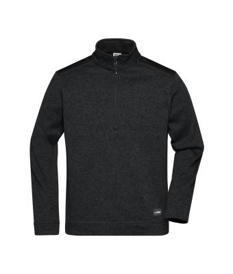 Unisex Men's Knitted Workwear Fleece Half-Zip - STRONG - Black/black 8538