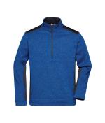 Unisex Men's Knitted Workwear Fleece Half-Zip - STRONG - Royal-melange/navy 8538