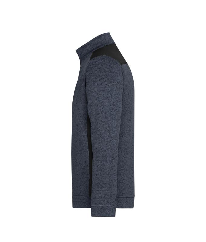 Unisex Men's Knitted Workwear Fleece Half-Zip - STRONG - Carbon-melange/black 8538