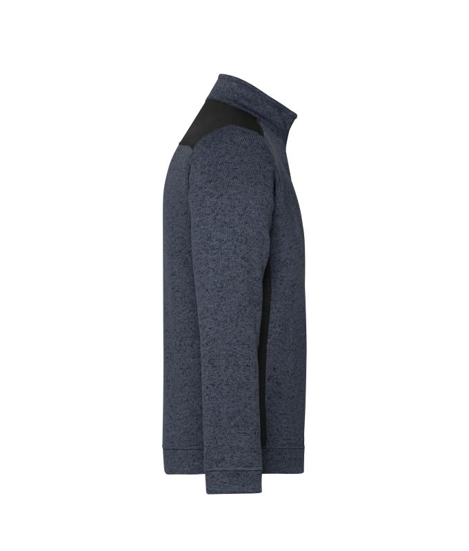 Unisex Men's Knitted Workwear Fleece Half-Zip - STRONG - Carbon-melange/black 8538