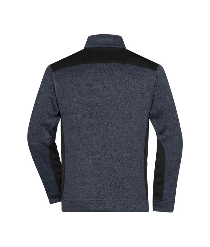 Unisex Men's Knitted Workwear Fleece Half-Zip - STRONG - Carbon-melange/black 8538