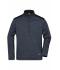 Unisex Men's Knitted Workwear Fleece Half-Zip - STRONG - Carbon-melange/black 8538