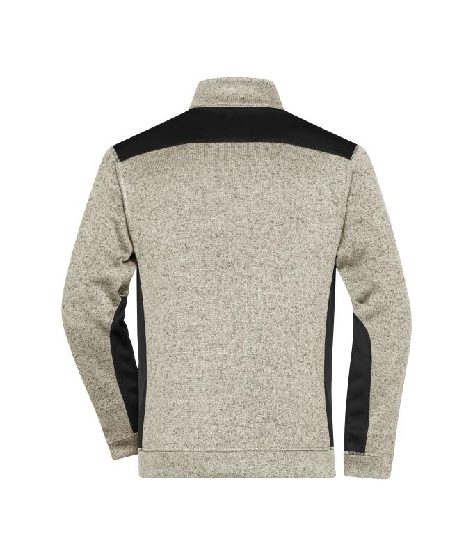 Unisex Men's Knitted Workwear Fleece Half-Zip - STRONG - Stone-melange/black 8538