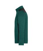 Unisex Men's Knitted Workwear Fleece Half-Zip - STRONG - Dark-green-melange/black 8538