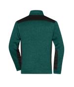 Unisex Men's Knitted Workwear Fleece Half-Zip - STRONG - Dark-green-melange/black 8538