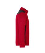 Unisex Men's Knitted Workwear Fleece Half-Zip - STRONG - Red-melange/black 8538