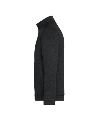Unisex Men's Knitted Workwear Fleece Half-Zip - STRONG - Black/black 8538