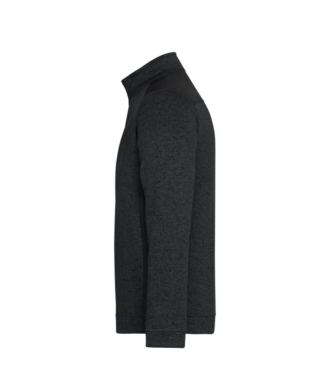 Unisex Men's Knitted Workwear Fleece Half-Zip - STRONG - Black/black 8538