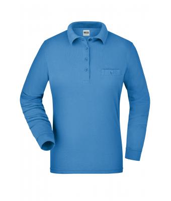 Damen Ladies' Workwear Polo Pocket Longsleeve Aqua 8539