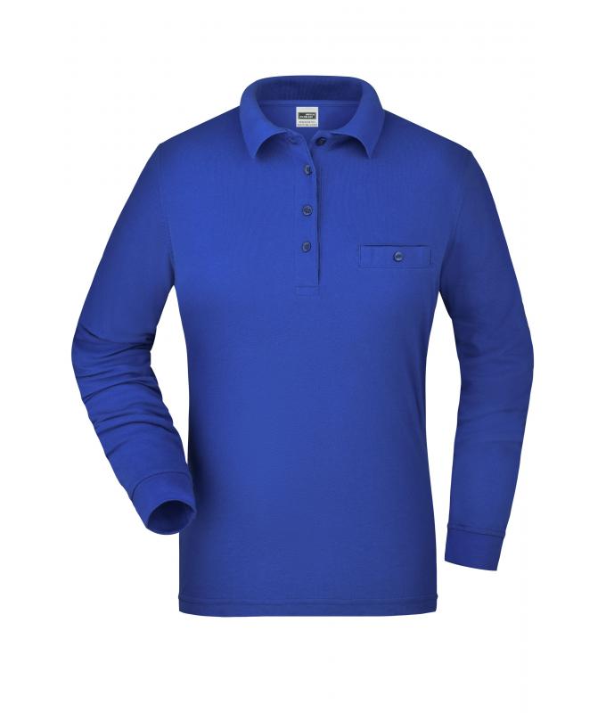 Damen Ladies' Workwear Polo Pocket Longsleeve Royal 8539