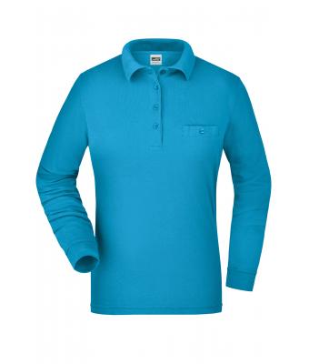 Ladies Ladies' Workwear Polo Pocket Longsleeve Turquoise 8539
