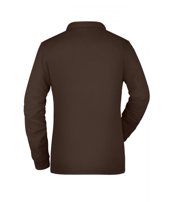 Damen Ladies' Workwear Polo Pocket Longsleeve Brown 8539