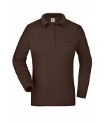 Damen Ladies' Workwear Polo Pocket Longsleeve Brown 8539