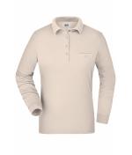 Damen Ladies' Workwear Polo Pocket Longsleeve Stone 8539