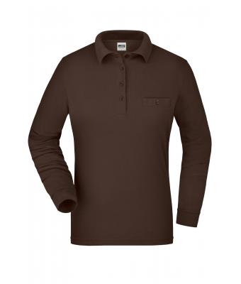 Ladies Ladies' Workwear Polo Pocket Longsleeve Brown 8539