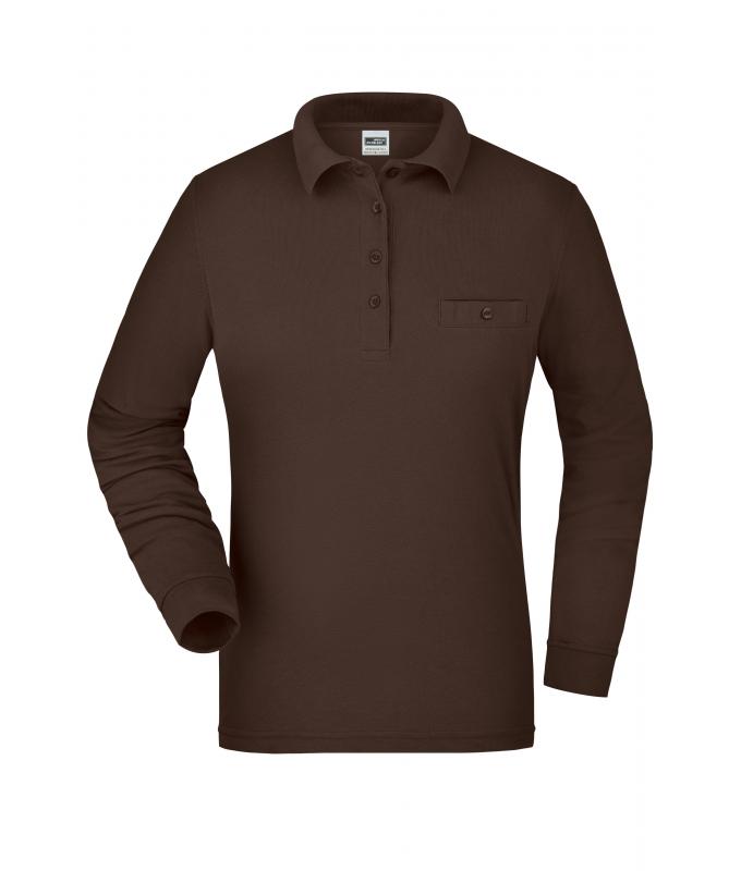 Ladies Ladies' Workwear Polo Pocket Longsleeve Brown 8539