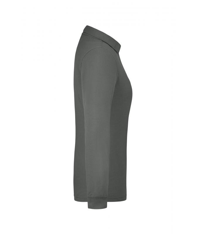 Damen Ladies' Workwear Polo Pocket Longsleeve Dark-grey 8539