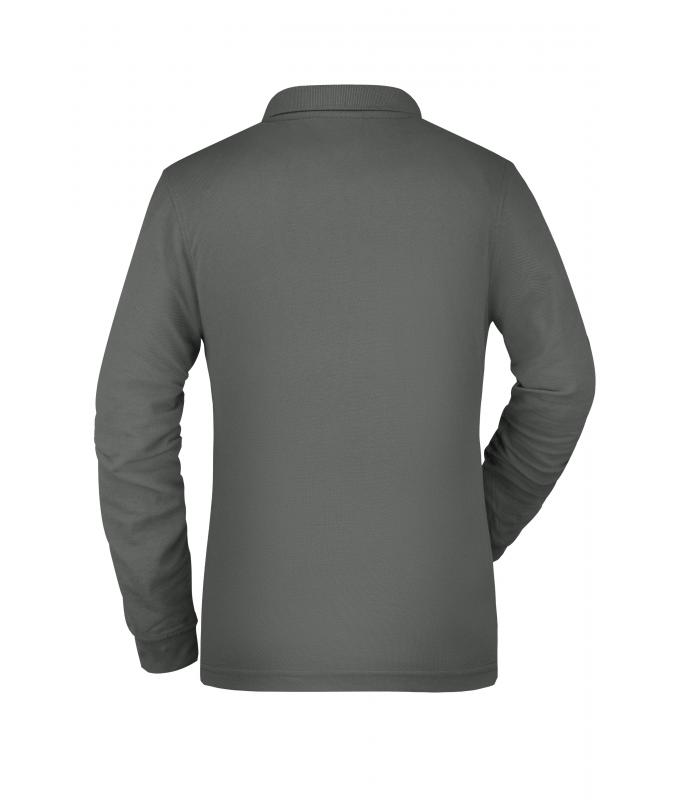 Damen Ladies' Workwear Polo Pocket Longsleeve Dark-grey 8539