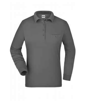Ladies Ladies' Workwear Polo Pocket Longsleeve Dark-grey 8539