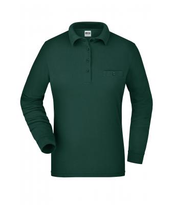 Damen Ladies' Workwear Polo Pocket Longsleeve Dark-green 8539