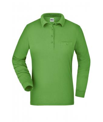 Damen Ladies' Workwear Polo Pocket Longsleeve Lime-green 8539