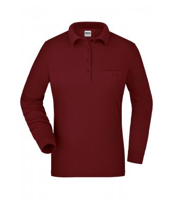 Ladies Ladies' Workwear Polo Pocket Longsleeve Wine 8539
