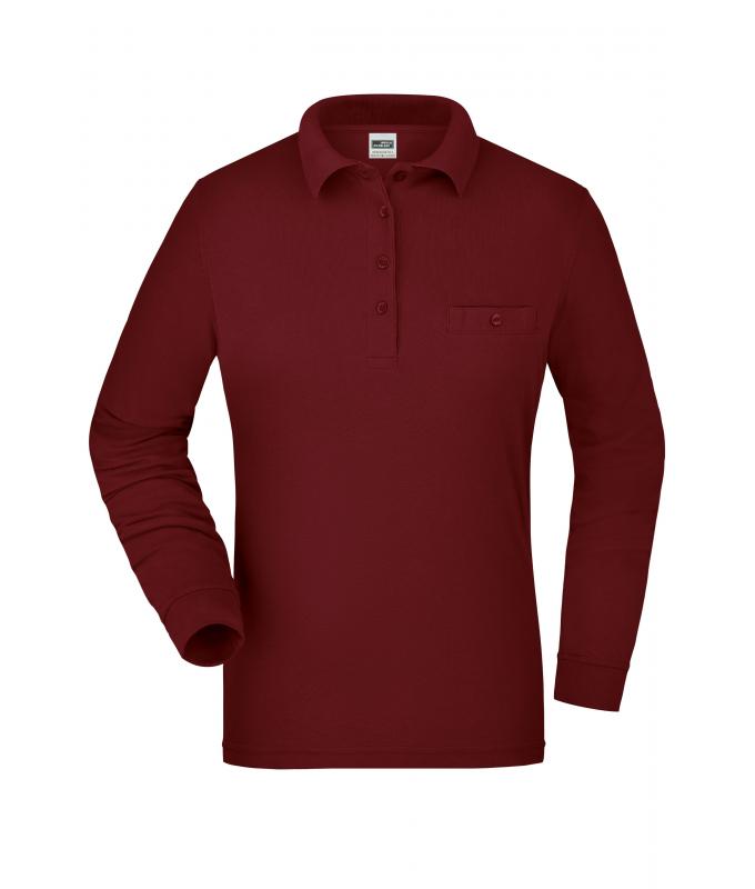 Ladies Ladies' Workwear Polo Pocket Longsleeve Wine 8539