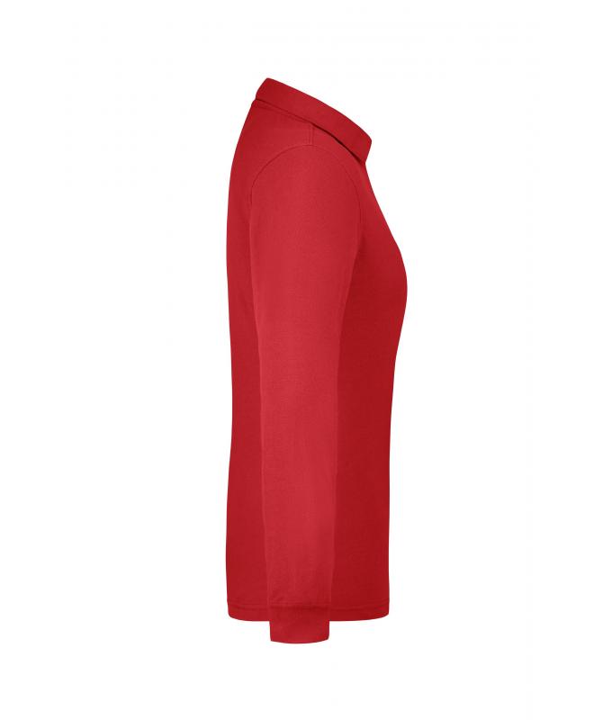 Damen Ladies' Workwear Polo Pocket Longsleeve Red 8539