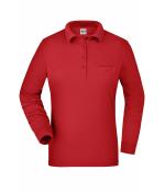 Damen Ladies' Workwear Polo Pocket Longsleeve Red 8539