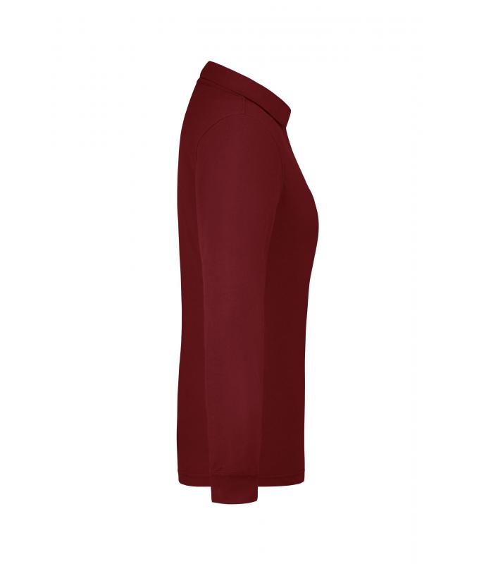 Damen Ladies' Workwear Polo Pocket Longsleeve Wine 8539