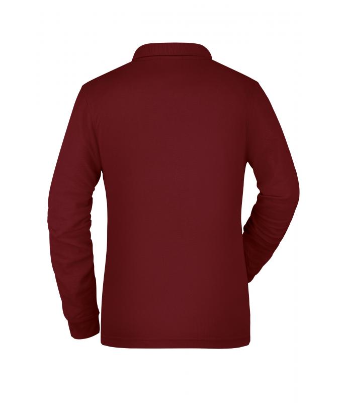 Damen Ladies' Workwear Polo Pocket Longsleeve Wine 8539
