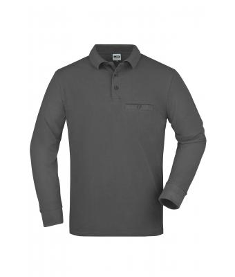 Herren Men's Workwear Polo Pocket Longsleeve Dark-grey 8540