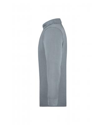 Herren Men's Workwear Polo Pocket Longsleeve Grey-heather 8540
