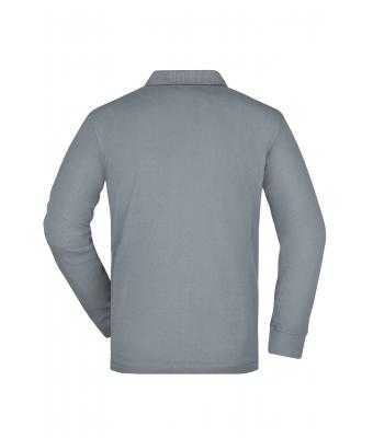 Herren Men's Workwear Polo Pocket Longsleeve Grey-heather 8540