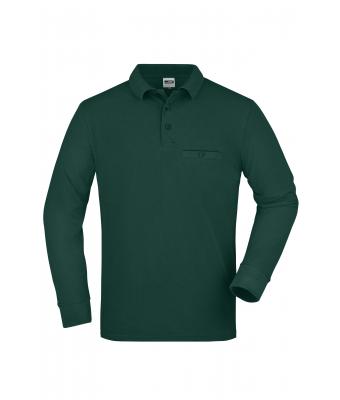 Men Men's Workwear Polo Pocket Longsleeve Dark-green 8540