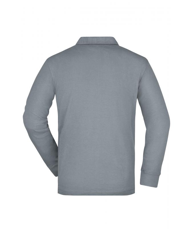 Men Men's Workwear Polo Pocket Longsleeve Grey-heather 8540