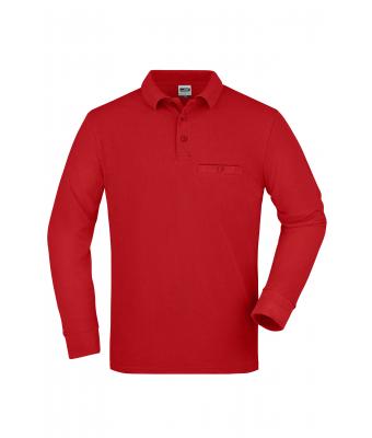 Herren Men's Workwear Polo Pocket Longsleeve Red 8540