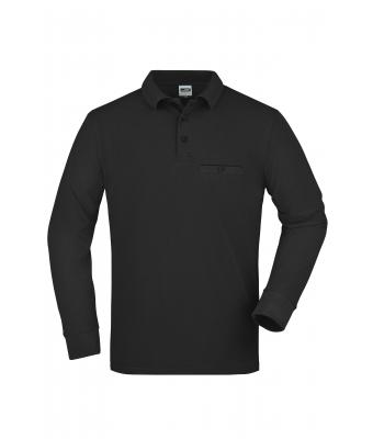Herren Men's Workwear Polo Pocket Longsleeve Black 8540