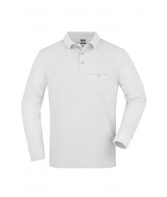 Men Men's Workwear Polo Pocket Longsleeve White 8540