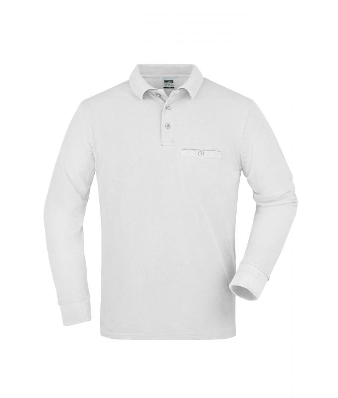 Men Men's Workwear Polo Pocket Longsleeve White 8540