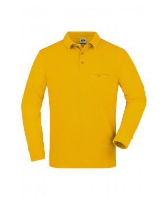 Men Men's Workwear Polo Pocket Longsleeve Gold-yellow 8540