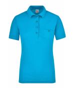 Damen Ladies' Workwear Polo Pocket Turquoise 8541
