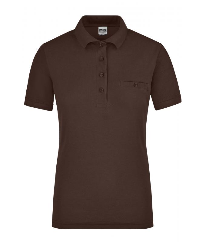 Damen Ladies' Workwear Polo Pocket Brown 8541