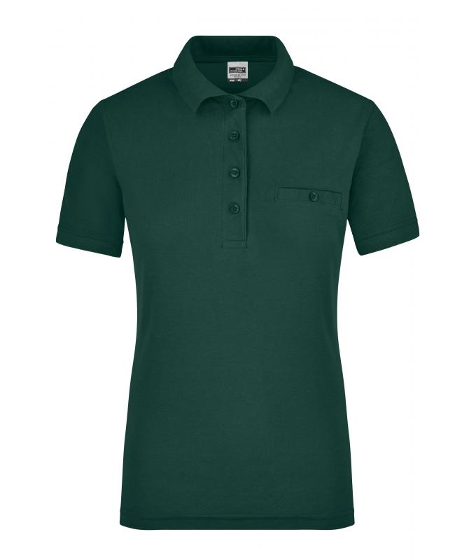 Damen Ladies' Workwear Polo Pocket Dark-green 8541