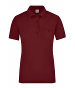 Damen Ladies' Workwear Polo Pocket Wine 8541
