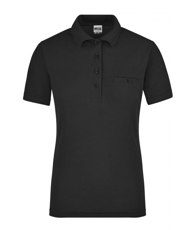 Damen Ladies' Workwear Polo Pocket Black 8541