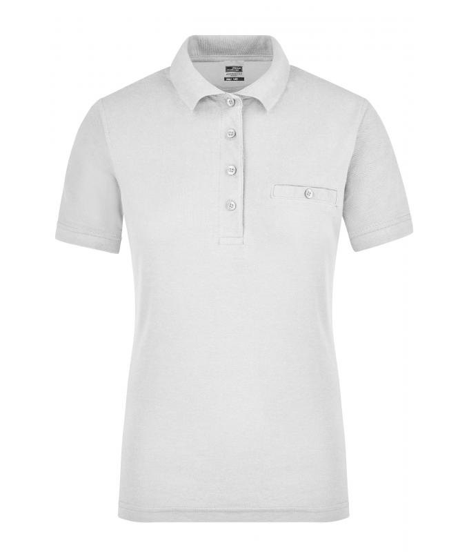 Damen Ladies' Workwear Polo Pocket White 8541