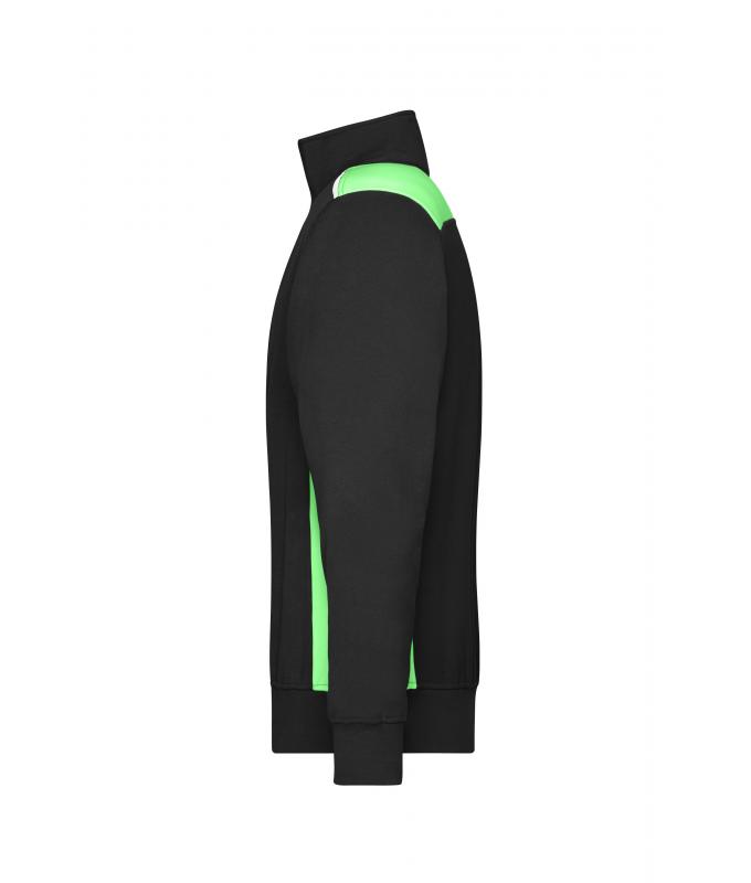 Unisex Workwear Half-Zip Sweat - COLOR - Black/lime-green 8542